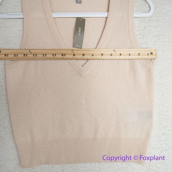 NEW J. Crew Cashmere V-neck sweater-vest in butter cream, XS - Picture 11 of 16